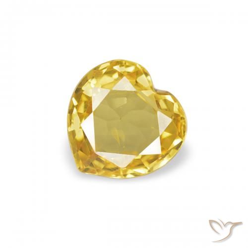 0.36ct طبيعي أصفر عسلى زفير, قلب, VVS-VS