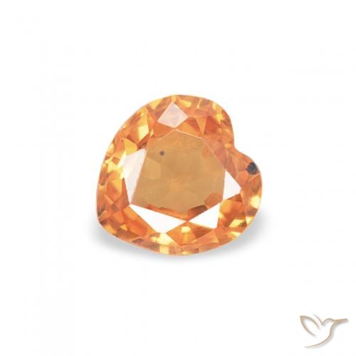 0.33ct طبيعي برتقالي زاهى زفير, قلب, قليلا جدا