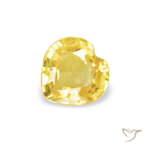 0.37ct طبيعي أصفر متوسط زفير, قلب, قليلا جدا