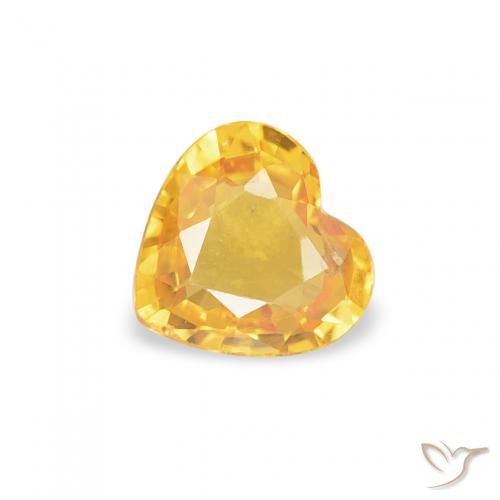 0.37ct طبيعي ذهبى متوسط زفير, قلب, قليلا جدا