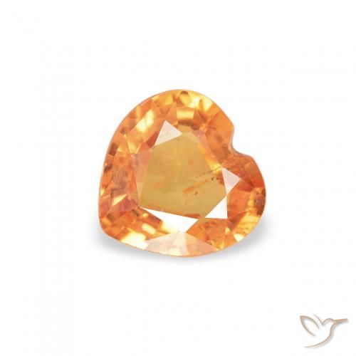 0.37ct طبيعي برتقالي زاهى زفير, قلب, قليلا جدا