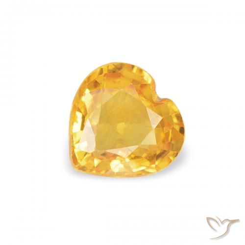 0.38ct طبيعي ذهبى لامع زفير, قلب, قليلا جدا