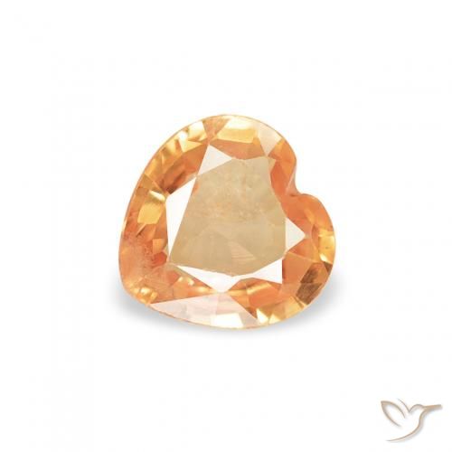 0.39ct طبيعي برتقالى كثيف زفير, قلب, قليلا جدا