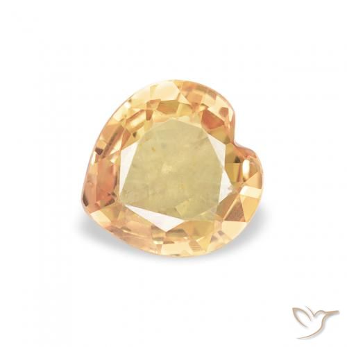 0.49ct طبيعي ذهبي زفير, قلب, قليلا جدا