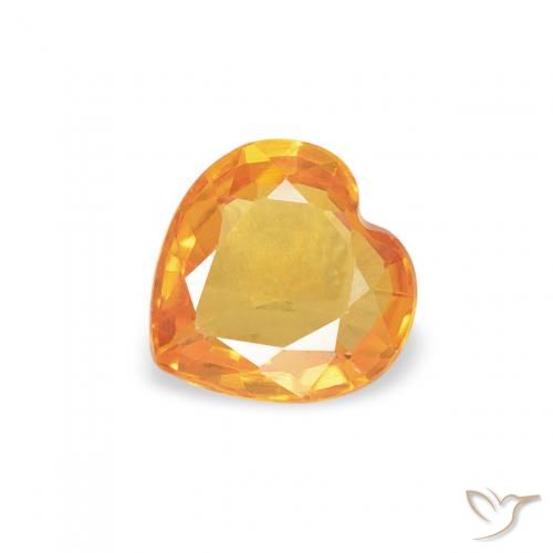 0.39ct طبيعي برتقالى متوسط زفير, قلب, قليلا جدا