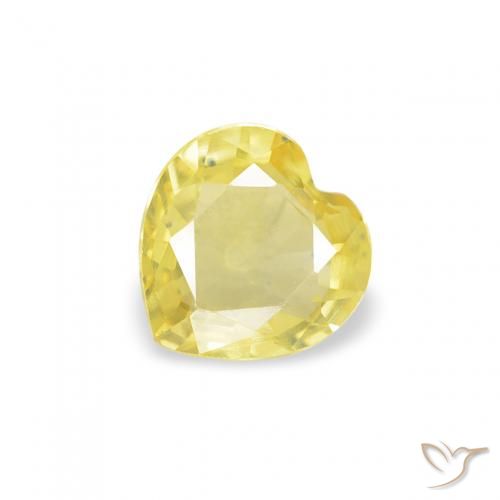 0.36ct طبيعي أصفر فاتح زفير, قلب, قليلا جدا