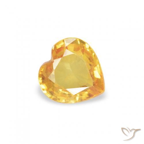 0.38ct طبيعي ذهبي زفير, قلب, قليلا جدا