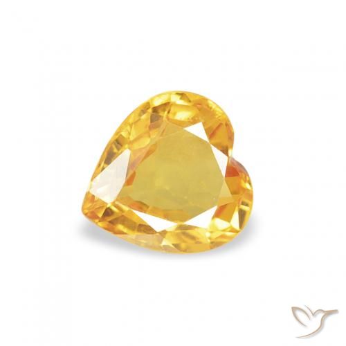 0.37ct طبيعي ذهبي زفير, قلب, قليلا جدا