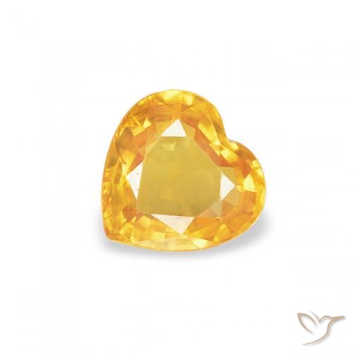 0.40ct طبيعي ذهبي زفير, قلب, قليلا جدا
