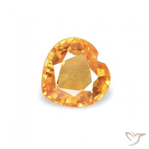 0.42ct طبيعي ذهبى-برتقالى زفير, قلب, قليلا جدا