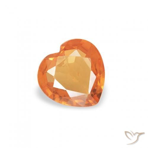 0.30ct طبيعي برتقالى مشمشى زفير, قلب, قليلا جدا