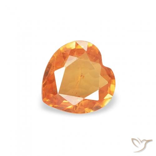 0.35ct طبيعي برتقالي زاهى زفير, قلب, قليلا جدا
