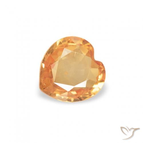 0.36ct طبيعي العسل البرتقال زفير, قلب, قليلا جدا