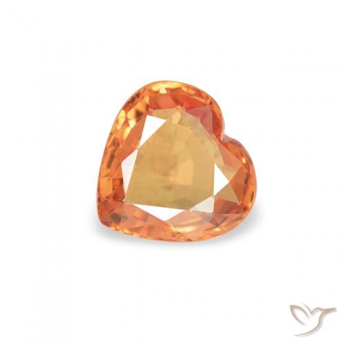 0.38ct طبيعي برتقالي زاهى زفير, قلب, قليلا جدا