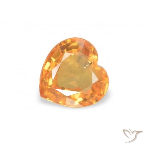0.47ct طبيعي برتقالى متوسط زفير, قلب, قليلا جدا