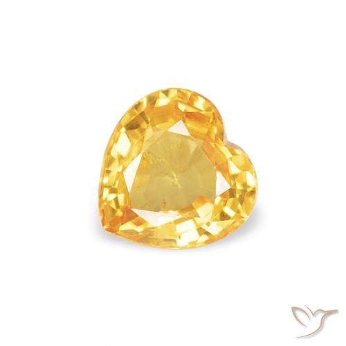 0.41ct طبيعي ذهبي زفير, قلب, قليلا جدا