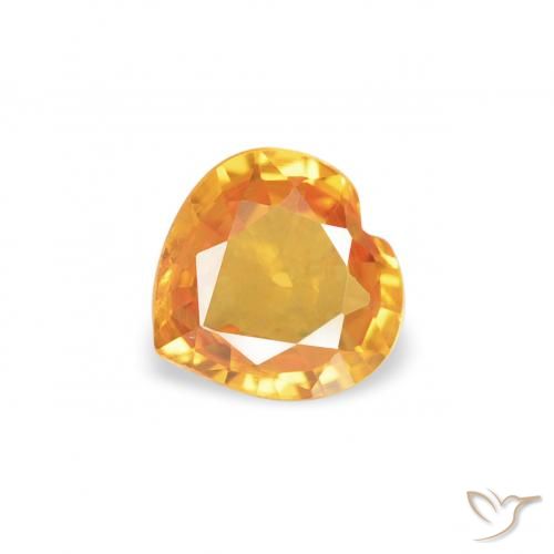 0.34ct طبيعي برتقالى متوسط زفير, قلب, قليلا جدا