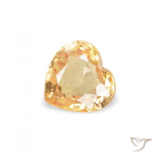 0.37ct طبيعي ذهبي زفير, قلب, قليلا جدا