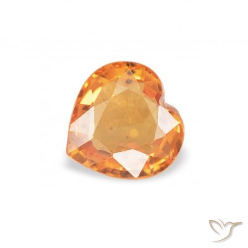 0.41ct طبيعي برتقالى غامق زفير, قلب, قليلا جدا