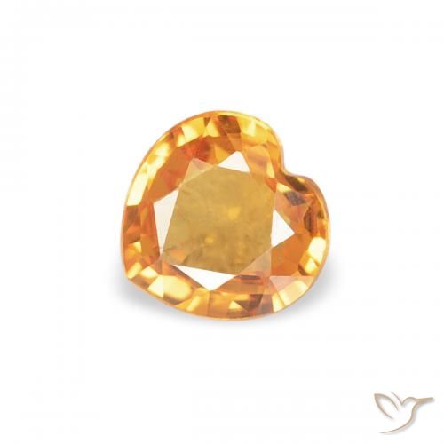 0.33ct طبيعي برتقالى مشمشى زفير, قلب, قليلا جدا
