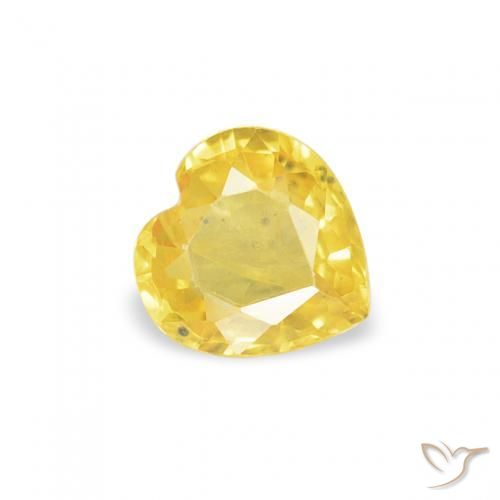 0.35ct طبيعي أصفر عسلى زفير, قلب, قليلا جدا