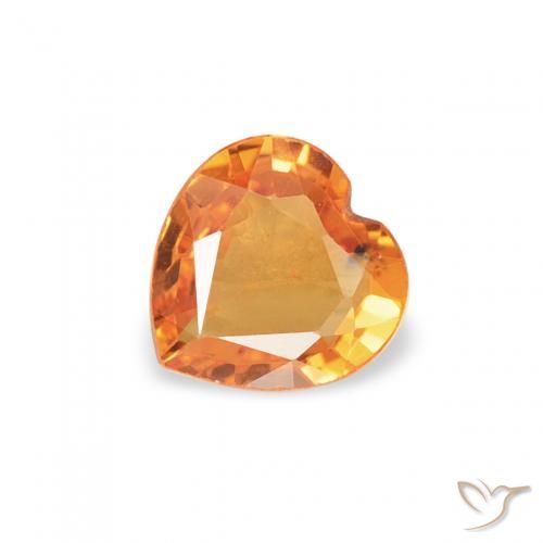 0.39ct طبيعي برتقالى مشمشى زفير, قلب, قليلا جدا