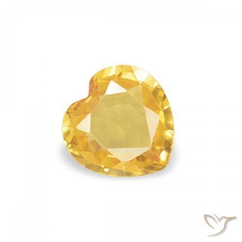 0.29ct طبيعي ذهبي زفير, قلب, VVS