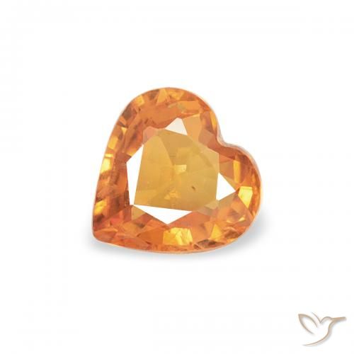 0.35ct طبيعي برتقالى مشمشى زفير, قلب, قليلا جدا