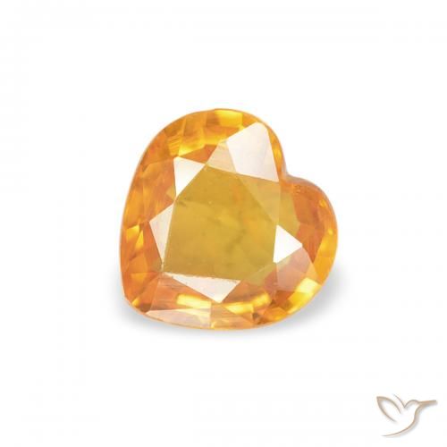 0.38ct طبيعي برتقالى مشمشى زفير, قلب, قليلا جدا