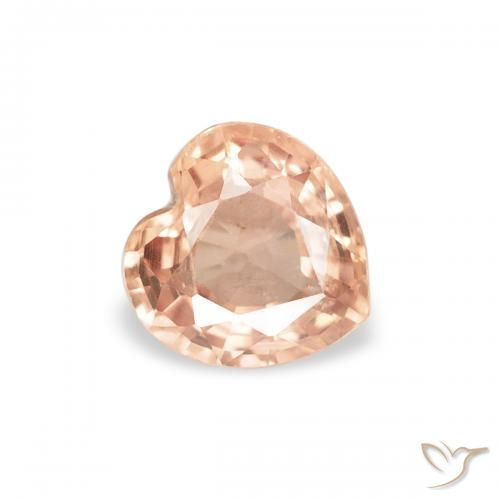 0.38ct طبيعي برتقالى تفاحى زفير, قلب, قليلا جدا