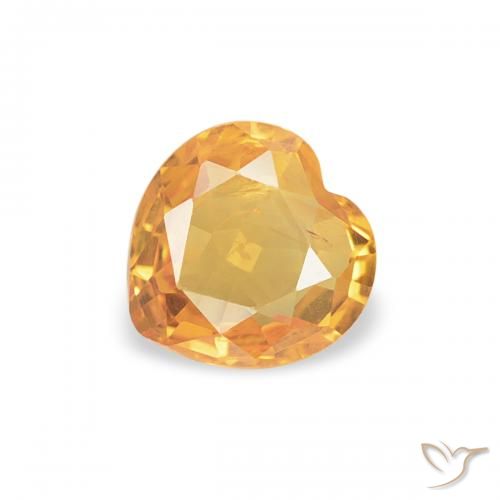 0.37ct طبيعي برتقالى كثيف زفير, قلب, قليلا جدا