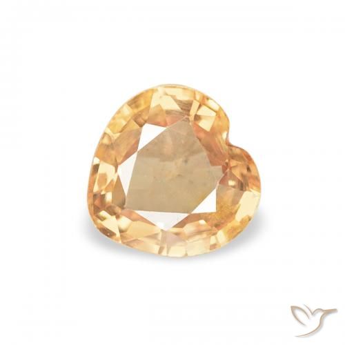 0.41ct طبيعي برتقالى كثيف زفير, قلب, قليلا جدا