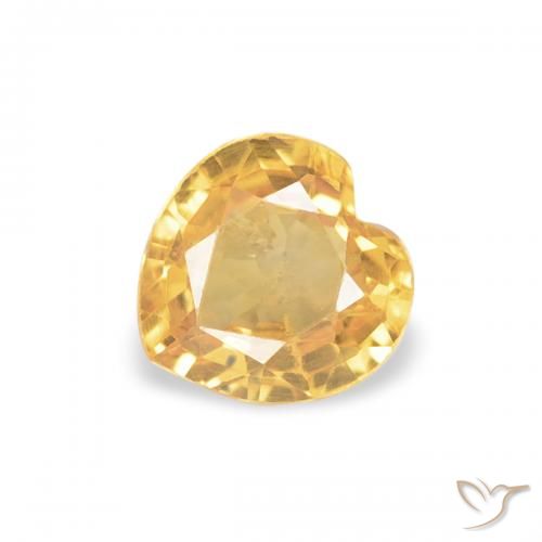 0.41ct طبيعي ذهبى لامع زفير, قلب, قليلا جدا