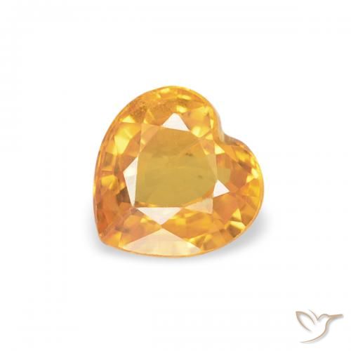 0.43ct طبيعي Medium Light-Orange زفير, قلب, قليلا جدا