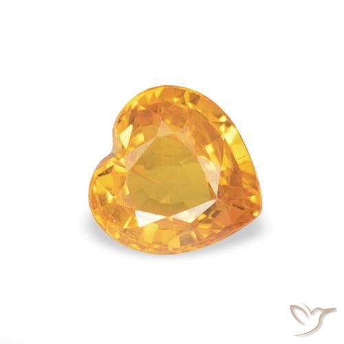زفير Medium Light-Orange طبيعي، قلب، 0.43 قيراط، قليلا جدا