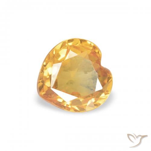 0.42ct طبيعي ذهبى داكن زفير, قلب, قليلا جدا