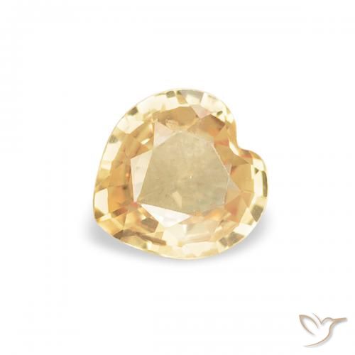 0.34ct طبيعي ذهبى مصفر زفير, قلب, VVS-VS