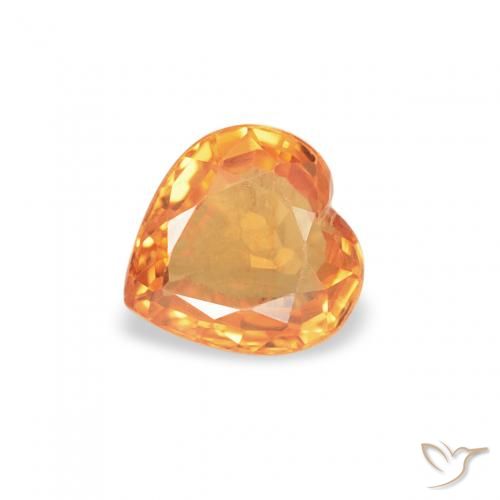0.39ct طبيعي ذهبى-برتقالى غامق زفير, قلب, VVS-VS