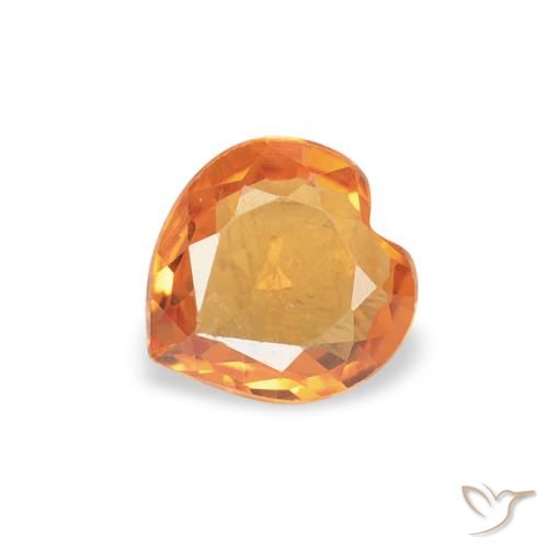 0.35ct طبيعي برتقالى غامق زفير, قلب, VVS-VS