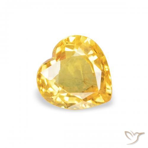 0.42ct طبيعي ذهبى متوسط زفير, قلب, قليلا جدا