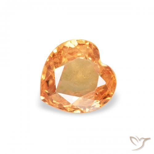 0.42ct طبيعي برتقالى كثيف زفير, قلب, قليلا جدا