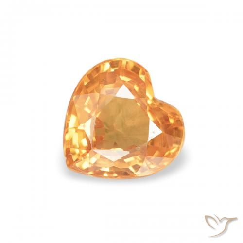0.45ct طبيعي برتقالي زاهى زفير, قلب, قليلا جدا
