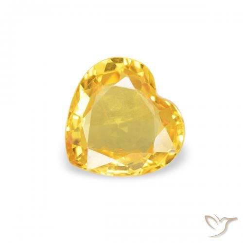 0.39ct طبيعي برتقالى ذهبة زفير, قلب, قليلا جدا