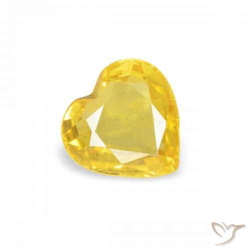 0.39ct طبيعي الأصفر زفير, قلب, قليلا جدا
