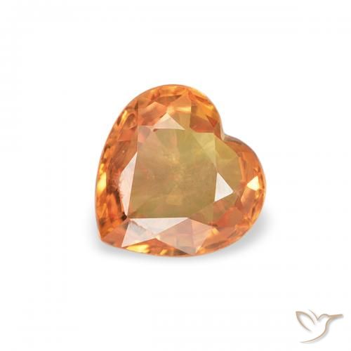0.40ct طبيعي برتقالى غامق زفير, قلب, قليلا جدا