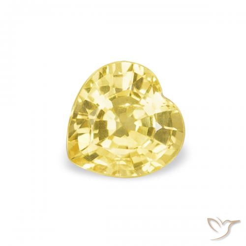 0.40ct طبيعي أصفر ديجون زفير, قلب, قليلا جدا