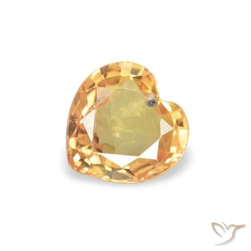 0.37ct طبيعي برتقالي زاهى زفير, قلب, قليلا جدا