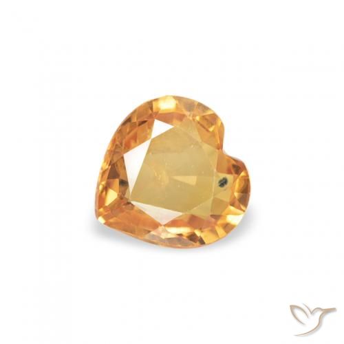 0.35ct طبيعي ذهبى-برتقالى زفير, قلب, VVS-VS