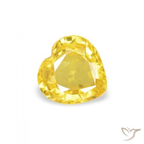 0.39ct طبيعي الأصفر زفير, قلب, VVS-VS