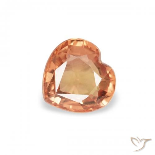 0.40ct طبيعي برتقالى محمر زفير, قلب, VVS-VS